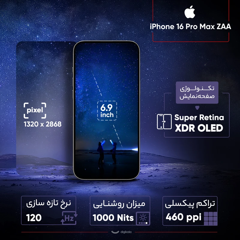 گوشی موبایل اپل مدل iPhone 16 Pro Max ZAA دو سیم کارت ظرفیت 256 گیگابایت و رم 8 گیگابایت - Image 5